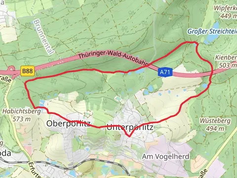Hirtenbuschteiche and Grosser Schwemmteich via Rundwanderweg Poerlitz