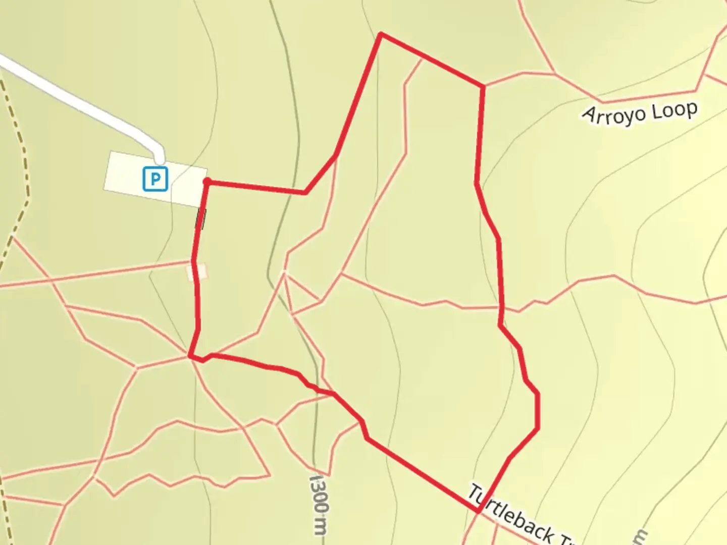 An image depicting the trail Arroyo Loop and its surrounding area.