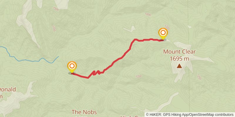Mount Clear Traverse Trail stage 2 Map