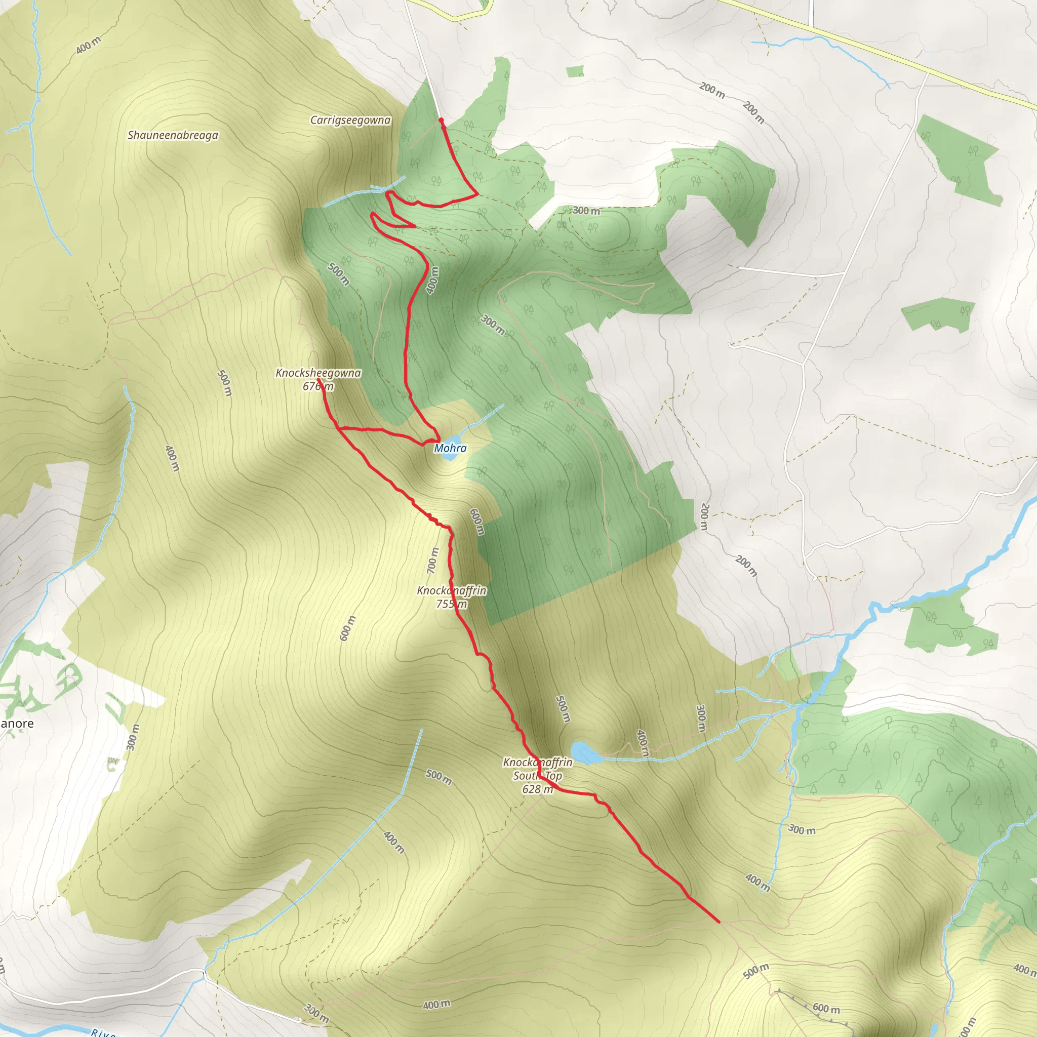 Knockanaffrin Ridge mobile static map