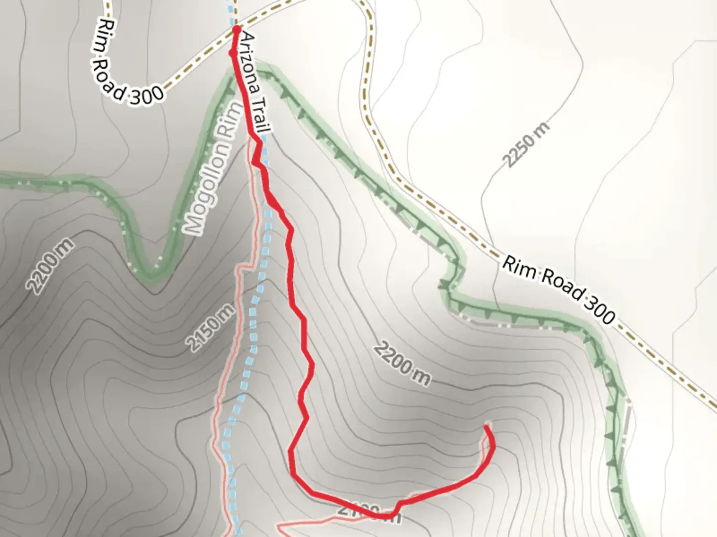 An image depicting the trail Railroad Tunnel from Rim Road 300 and its surrounding area.