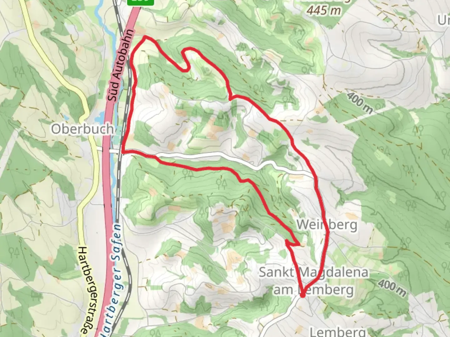 An image depicting the trail M2 Buchenberg-Weg and its surrounding area.