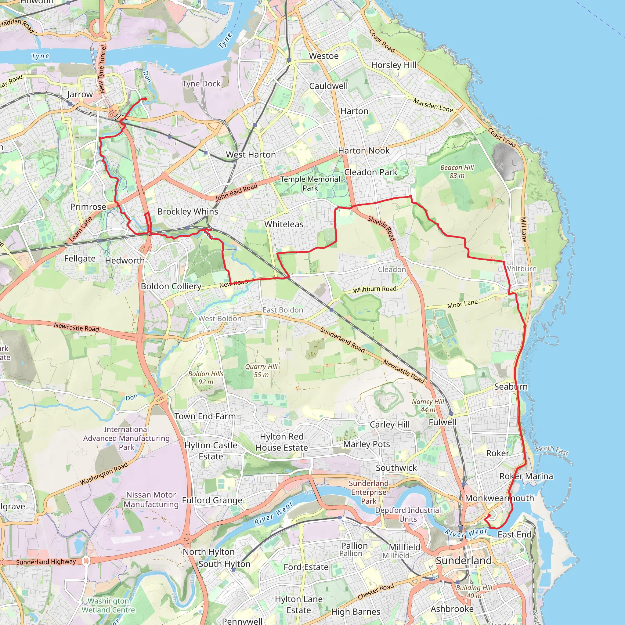 Bede's Way mobile static map