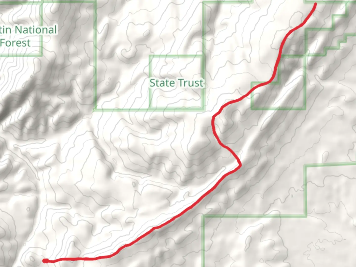 An image depicting the trail Elkhorn Ridge Trail and its surrounding area.