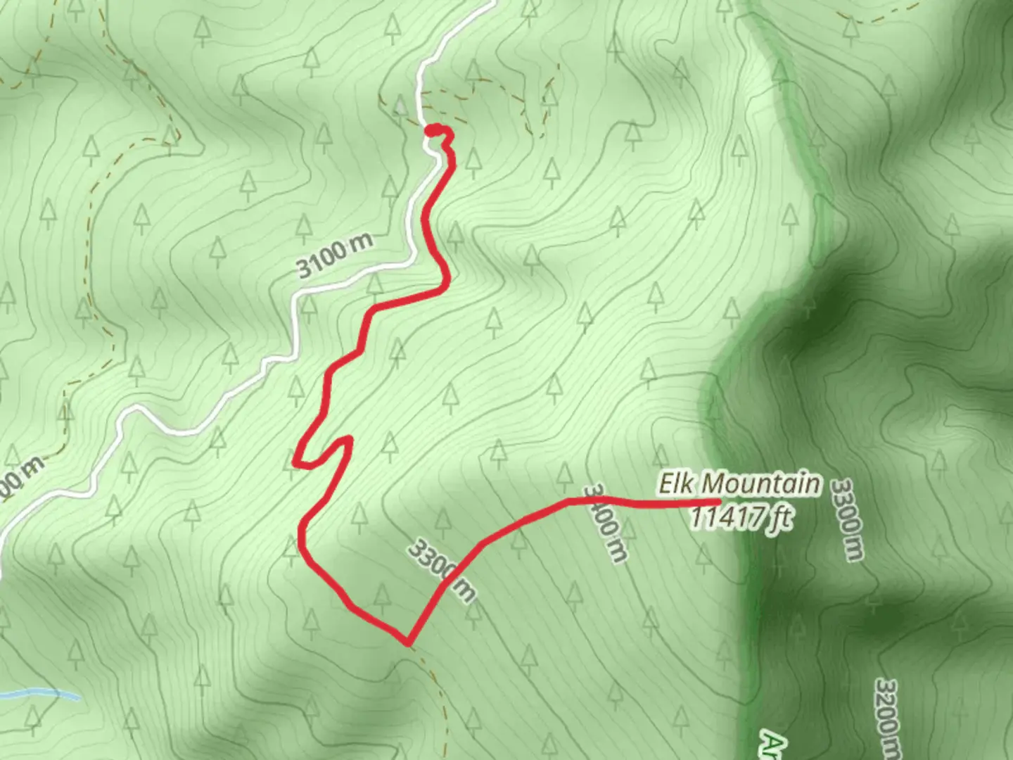 An image depicting the trail Elk Mountain Trail and its surrounding area.