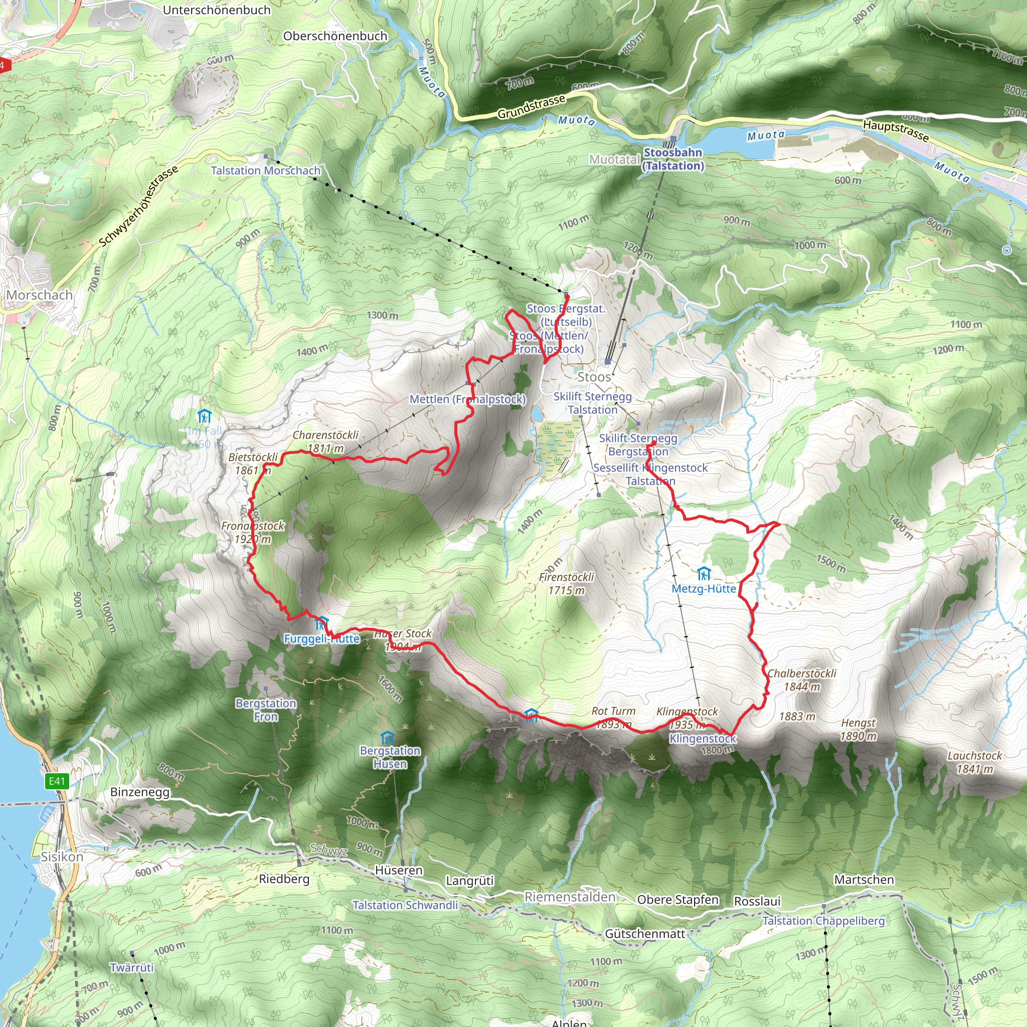 Talstation Sesselbahn Klingenstock to Stoos mobile static map