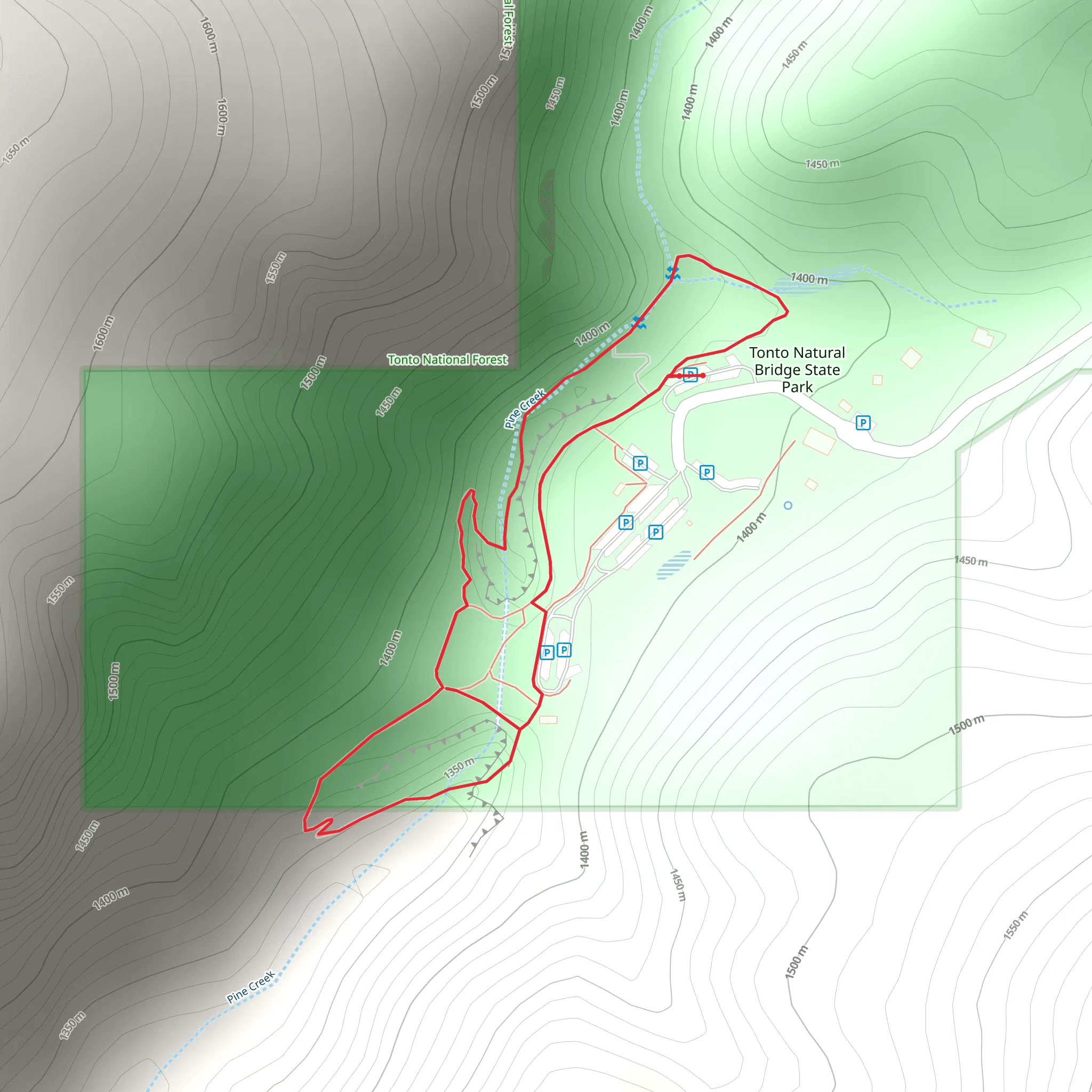 Pine Creek Loop mobile static map
