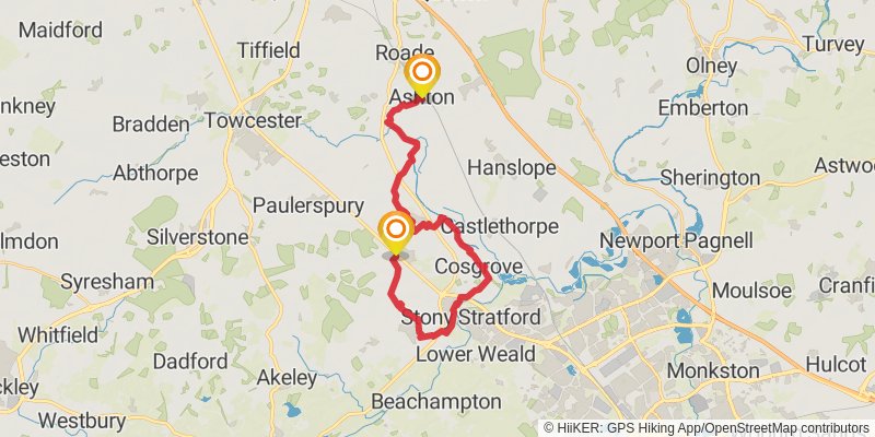 Wellingborough Loop in West Northamptonshire stage 14 Map