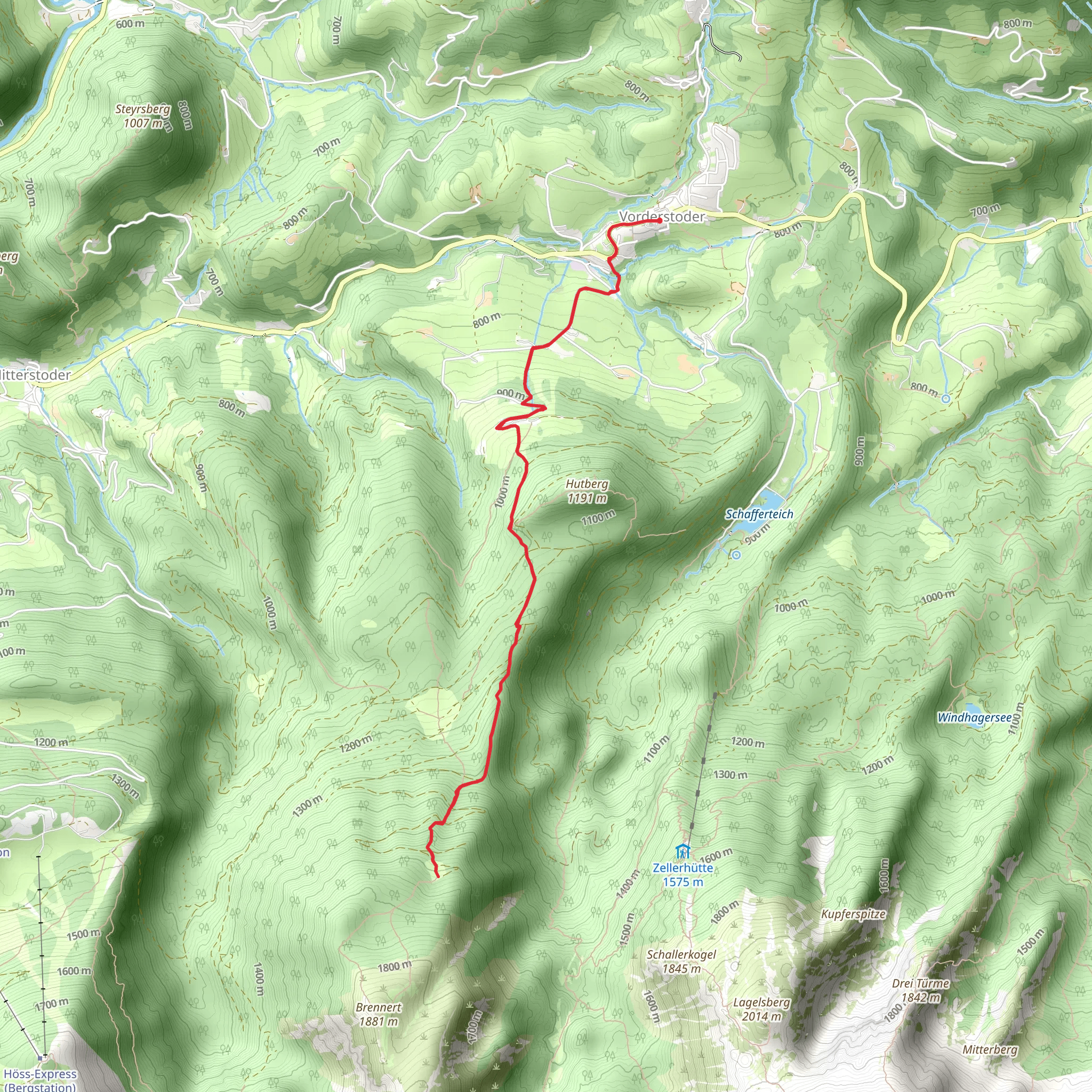 Vorderstoder- Baumschlagerberg - Wildalm mobile static map