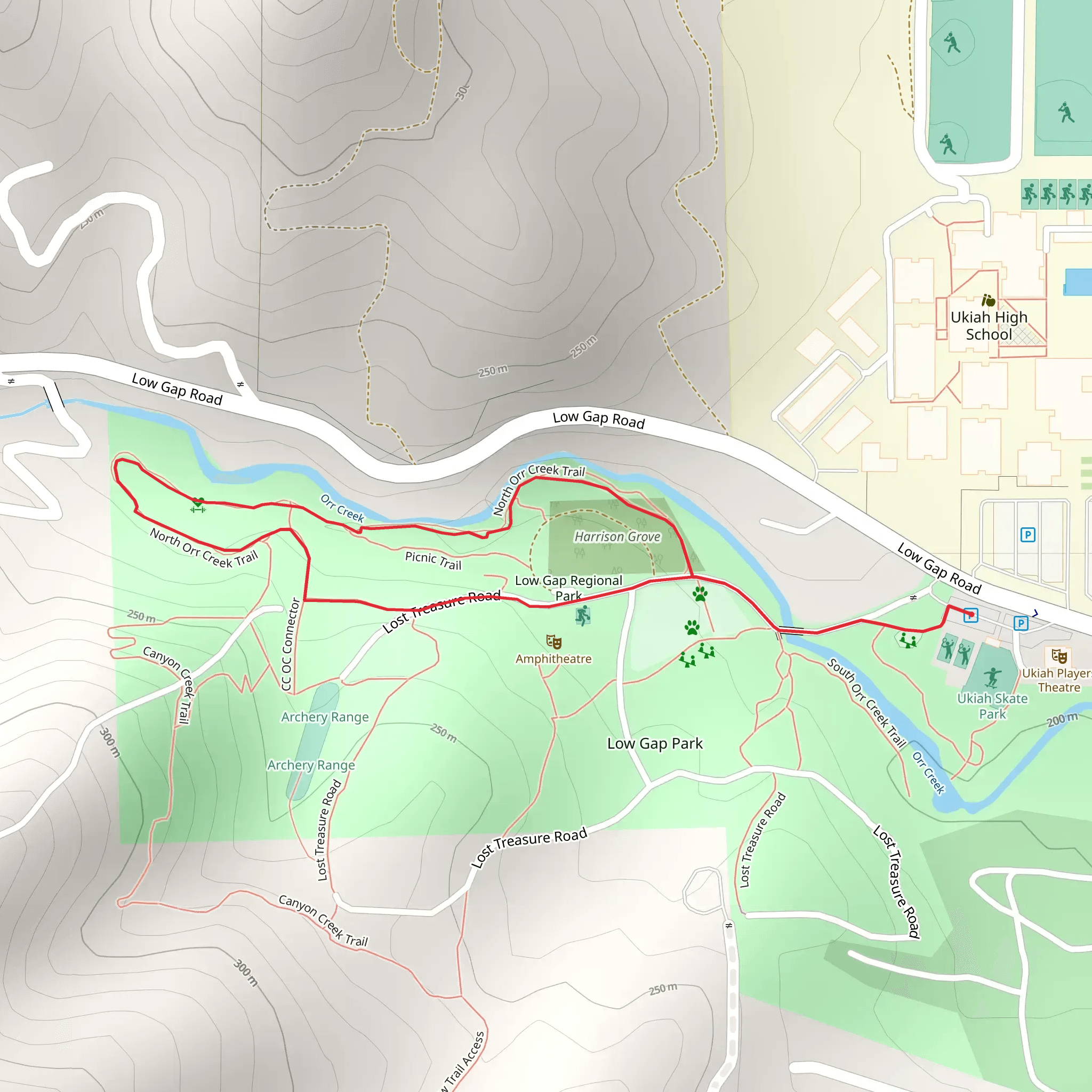 North Orr Creek Loop Trail mobile static map