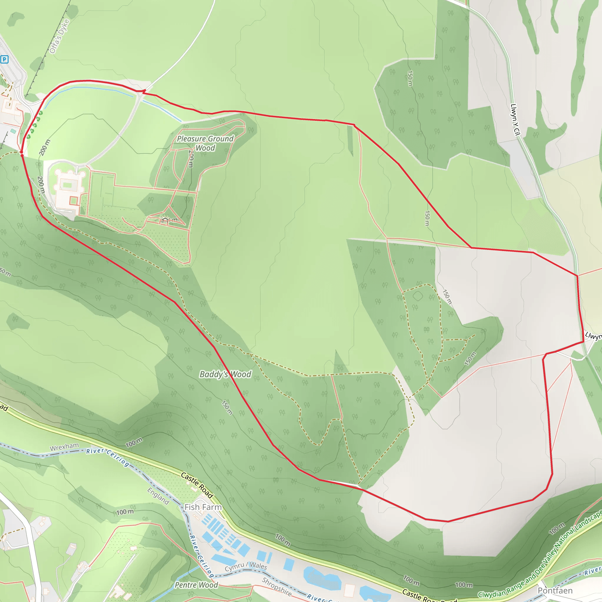 Chirk Castle Loop mobile static map
