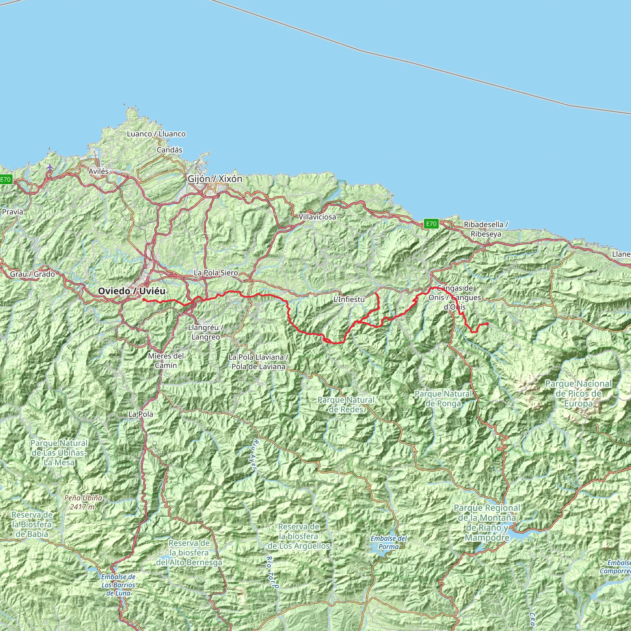GR 105 Route of the Pilgrimages mobile static map