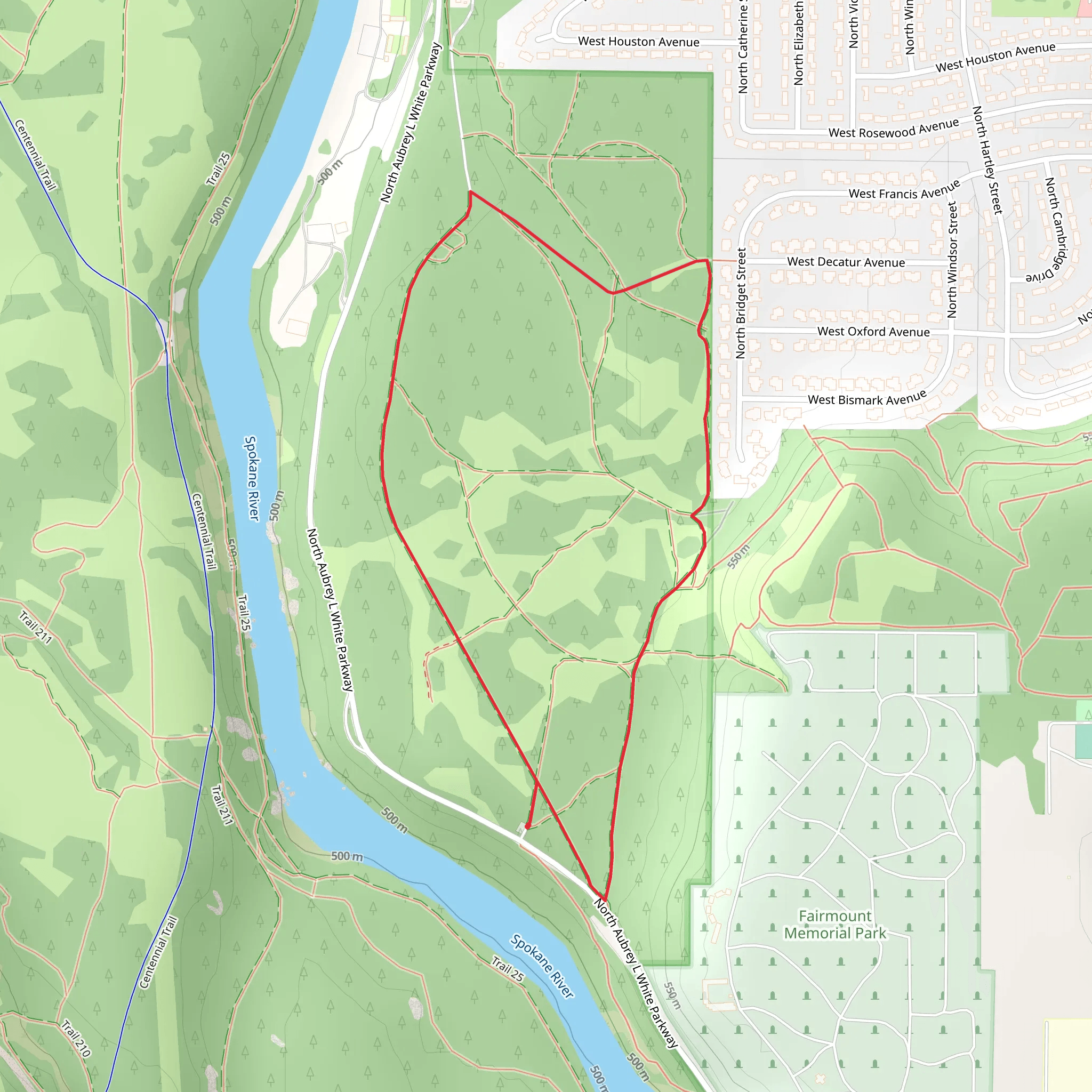 North Aubrey L White Parkway Loop - North mobile static map