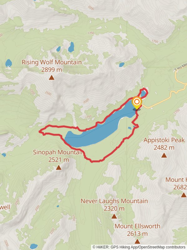 Two Medicine Lake Loop via Two Medecine South Shore