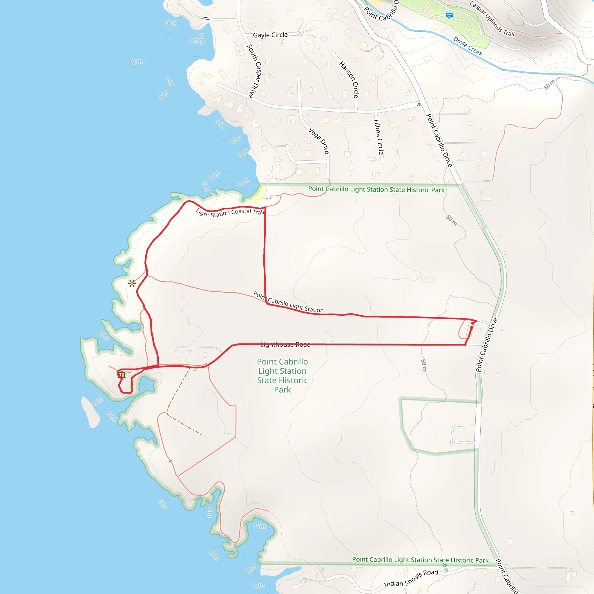 Point Cabrillo Light Station and Light Station Coastal Loop Trail mobile static map