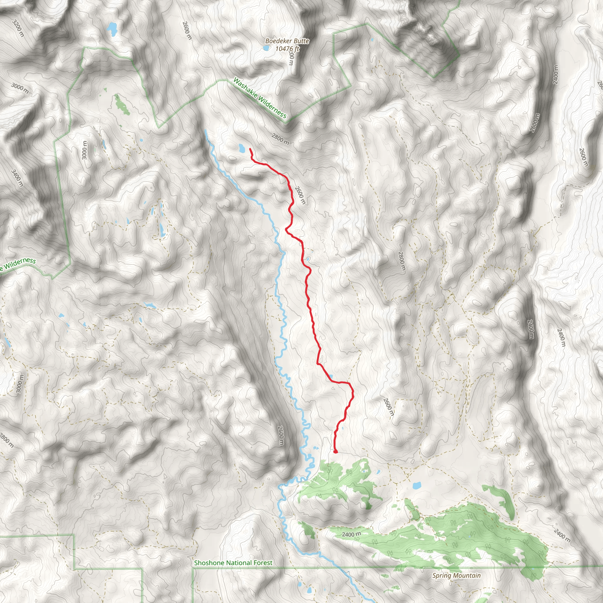Carson Lake via Horse Creek Trail mobile static map