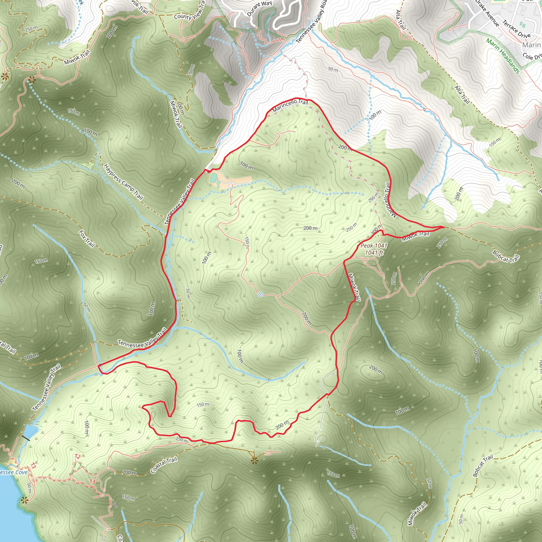 Wolf Ridge Trail- Marincello Trail Loop mobile static map
