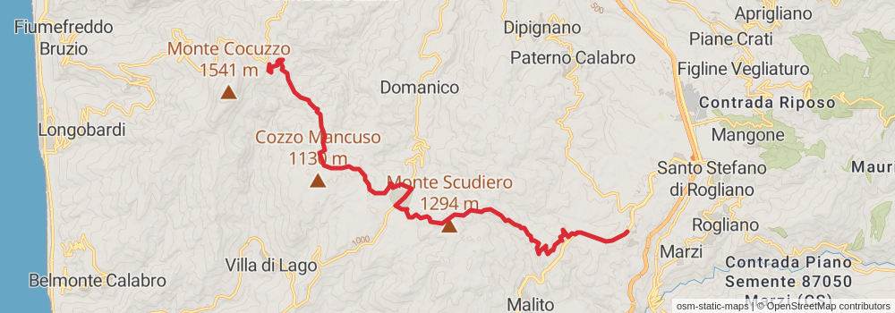 Sentiero Italia - Calabria Section stage 45 Map