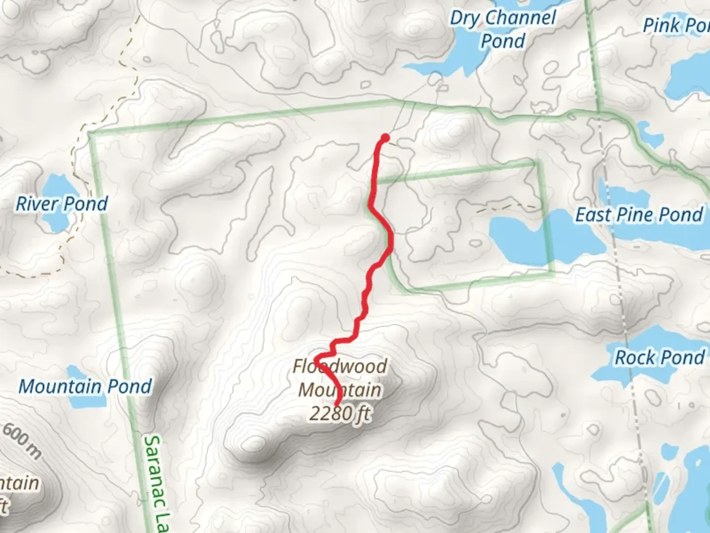 An image depicting the trail Floodwood Mountain and its surrounding area.