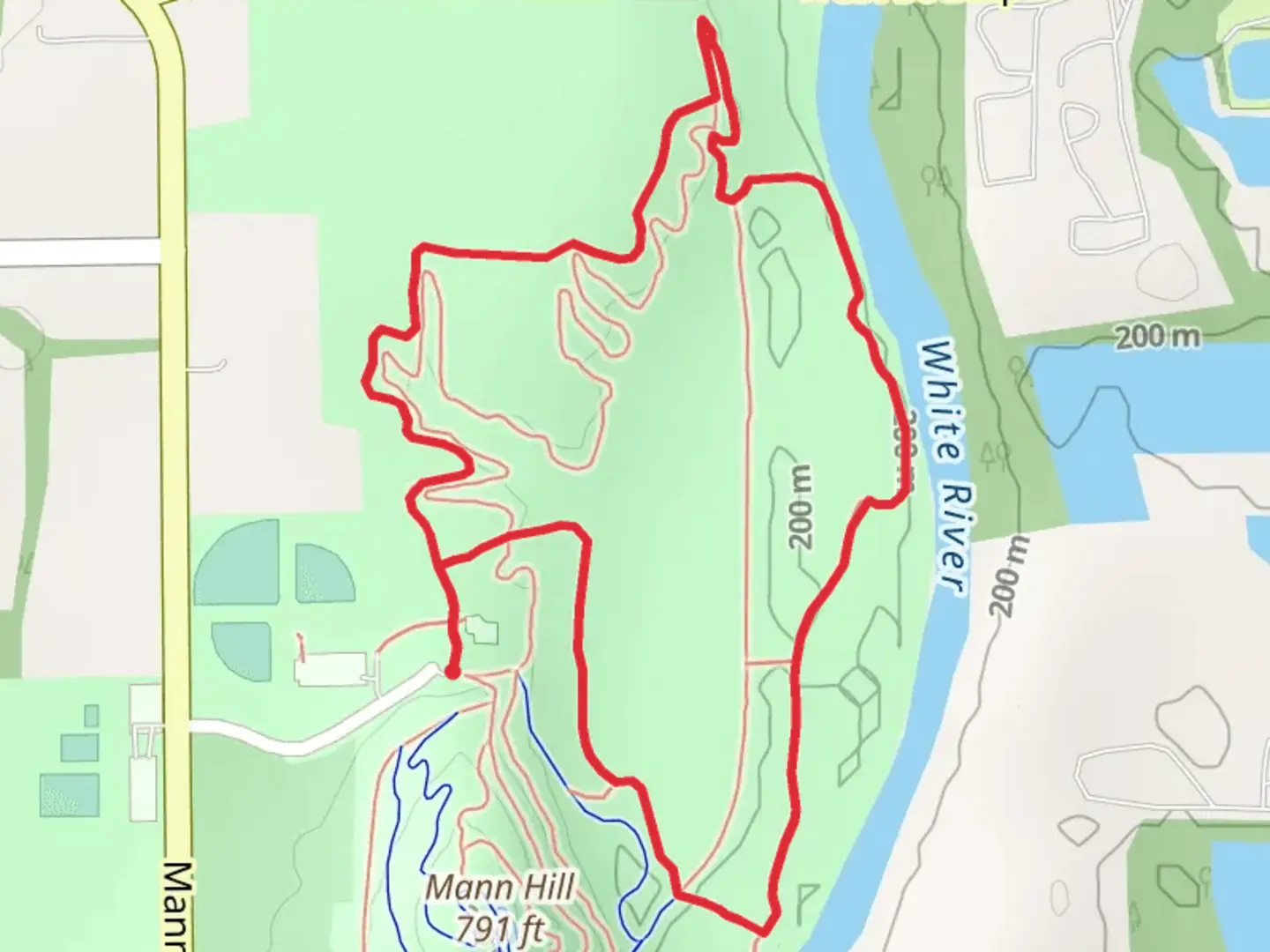 An image depicting the trail White River Loop and its surrounding area.