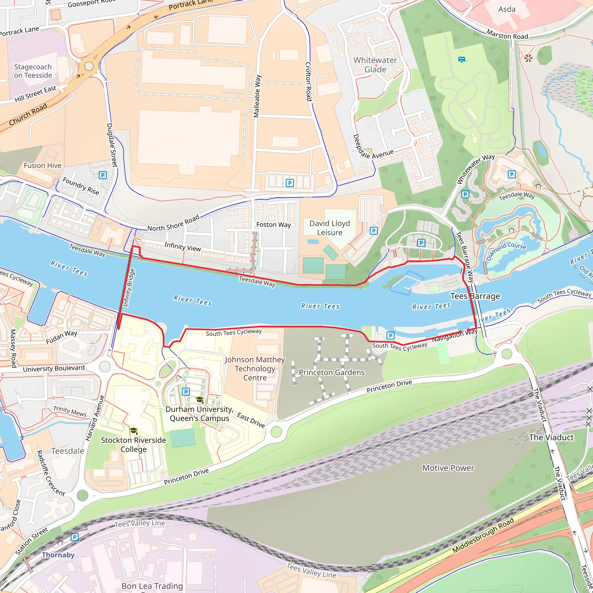 Tees Barrage Loop mobile static map