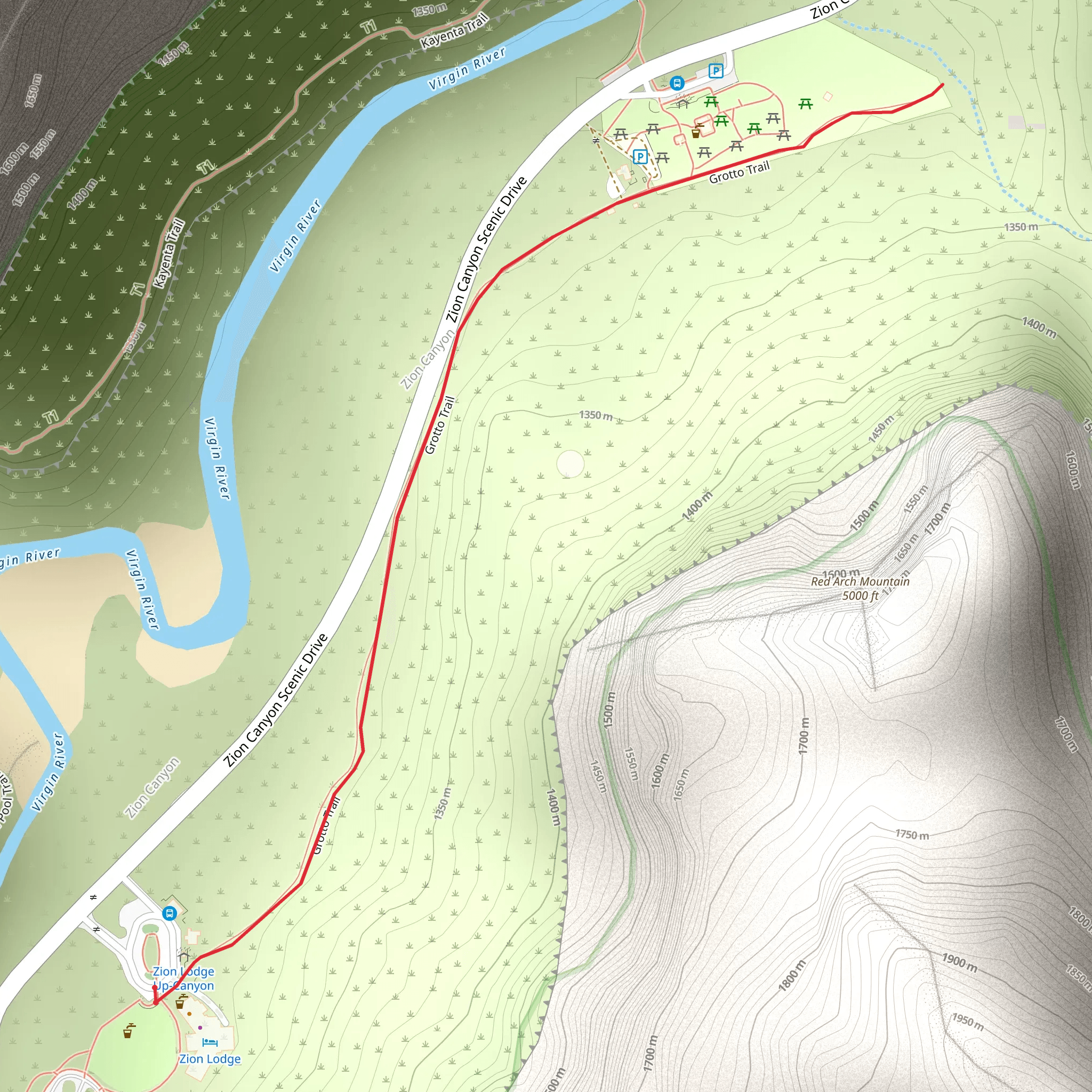 Grotto Trail mobile static map