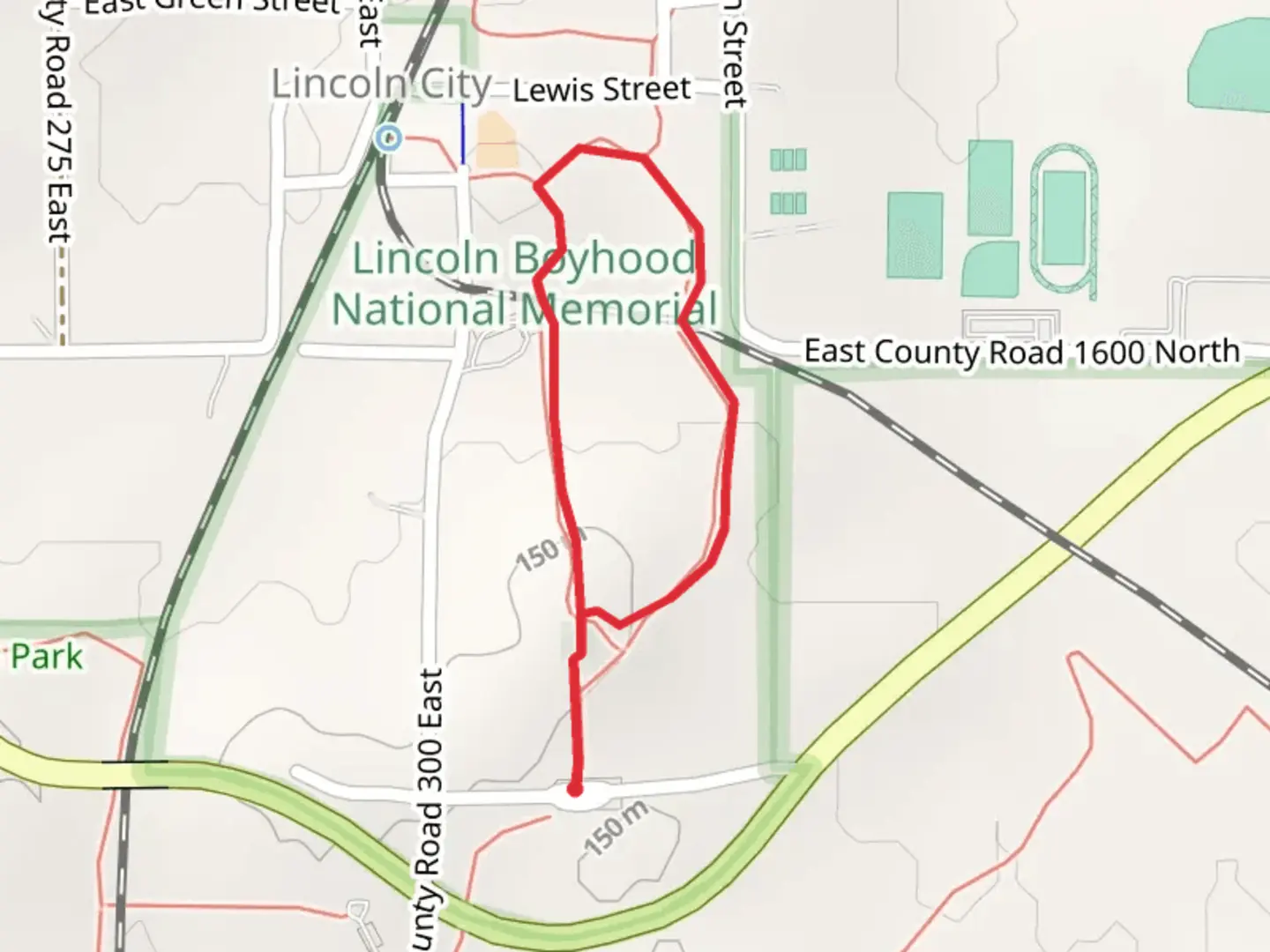 An image depicting the trail Pioneer Cemetery Loop and its surrounding area.