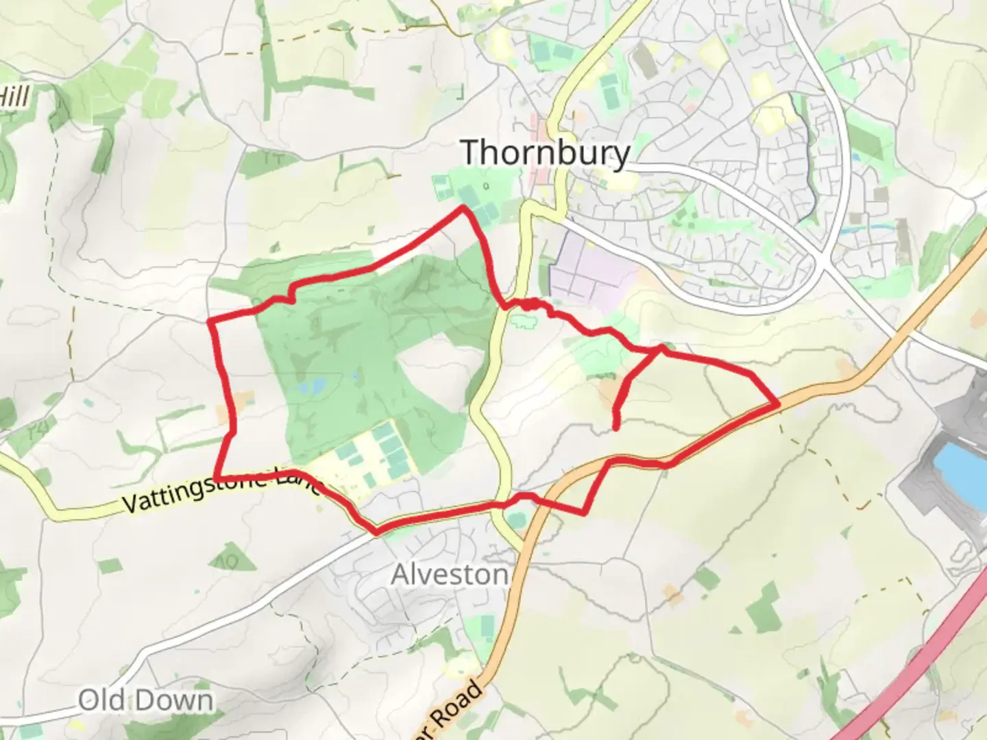 An image depicting the trail Thornbury Circular Walk and its surrounding area.