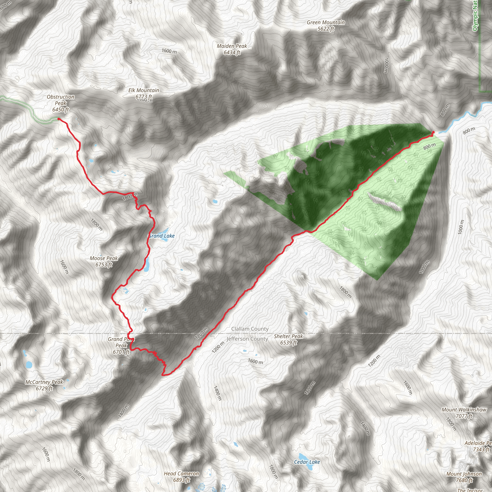 Cameron Creek via Grand Valley Trail mobile static map