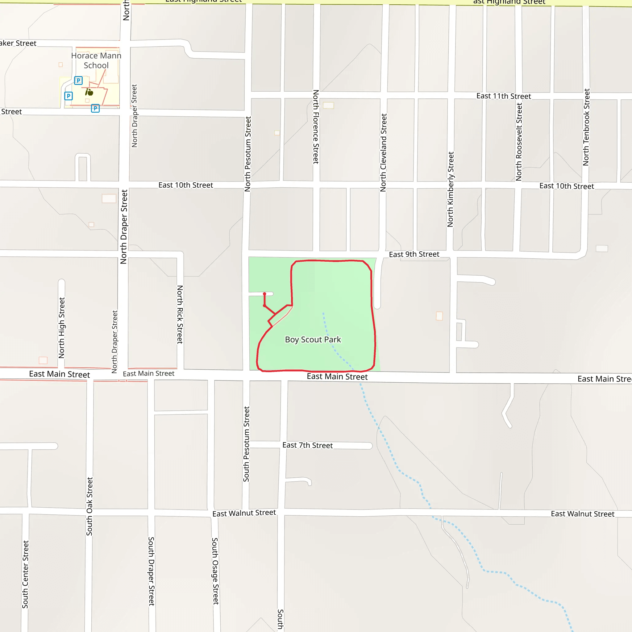 Boy Scout Park Loop mobile static map