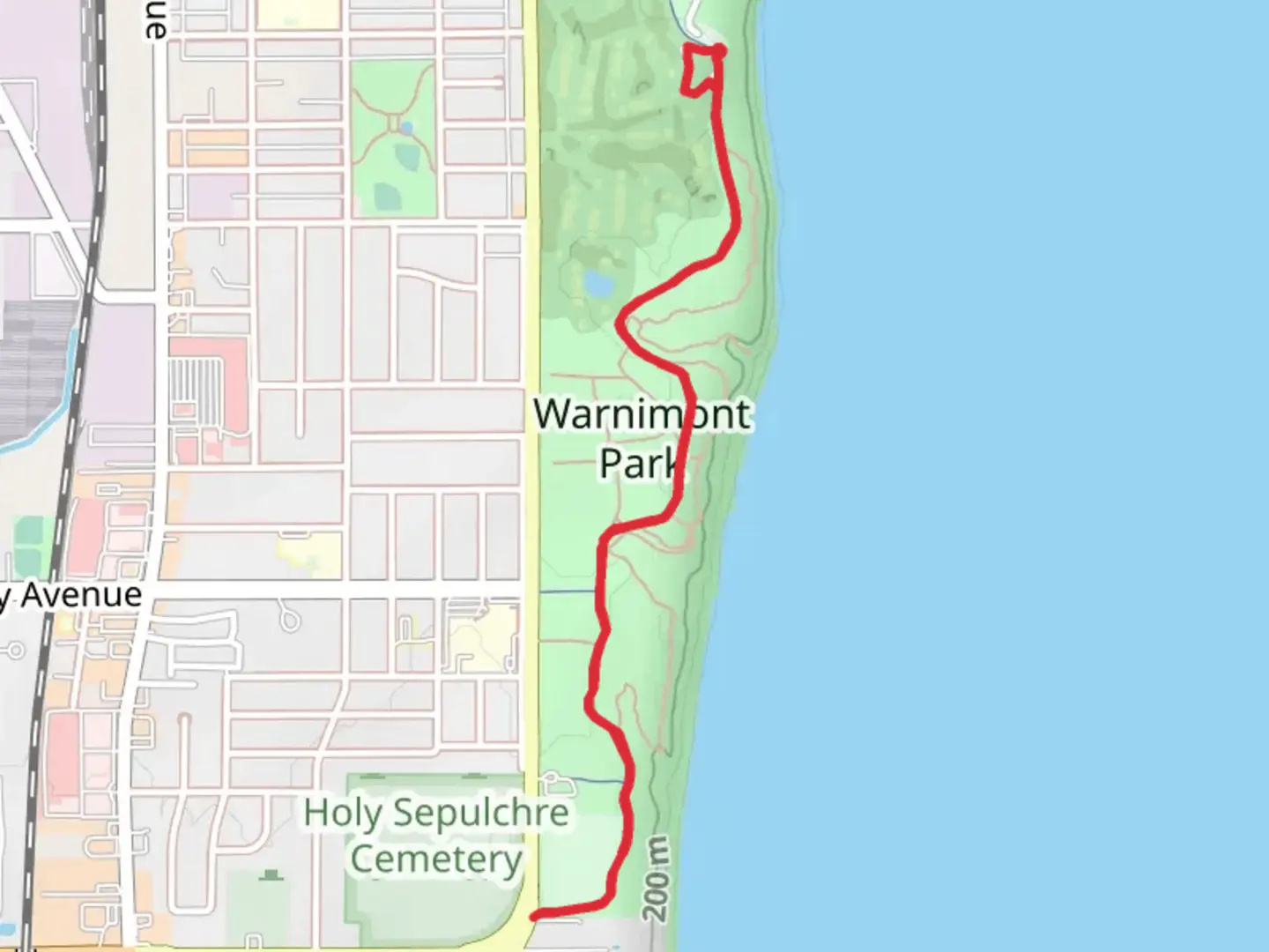 An image depicting the trail Warnimont Park and its surrounding area.