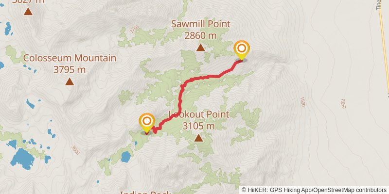 Sawmill Pass Trail stage 2 Map
