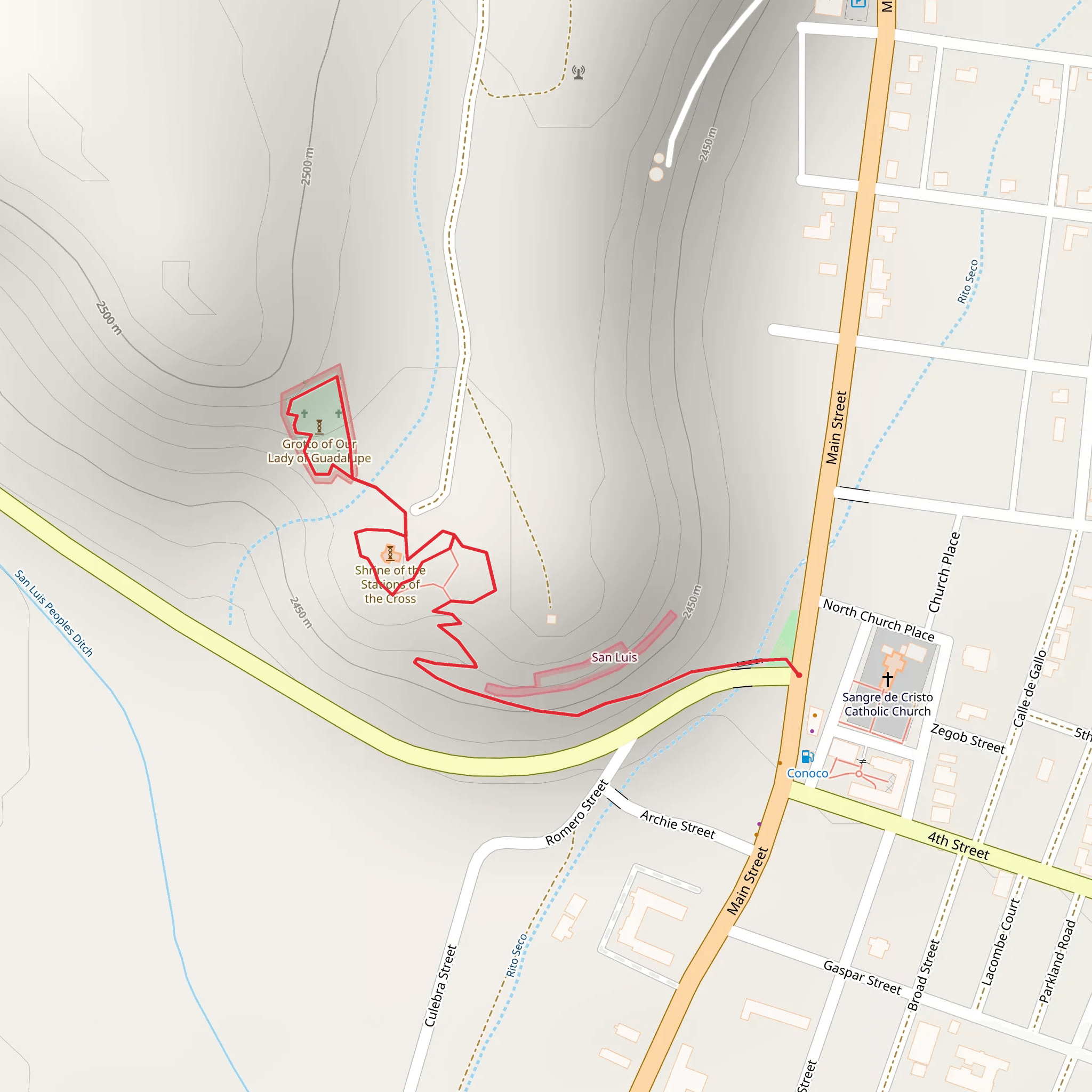 Grotto of Our Lady of Guadalupe Loop mobile static map