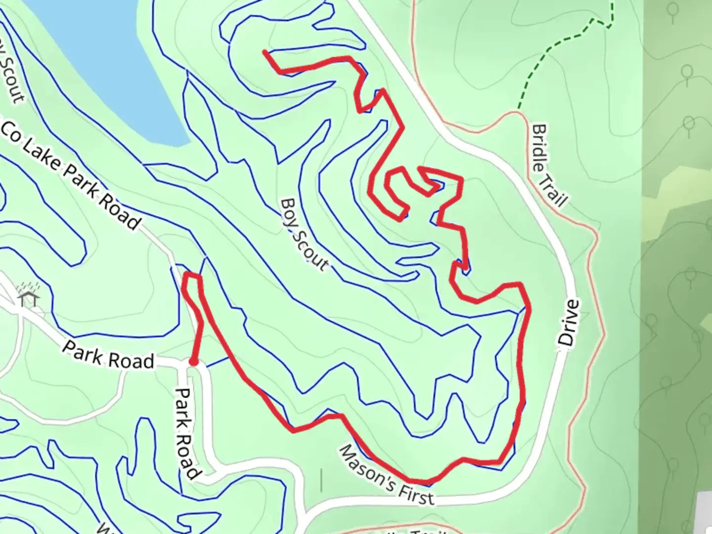 An image depicting the trail Mason's First and its surrounding area.