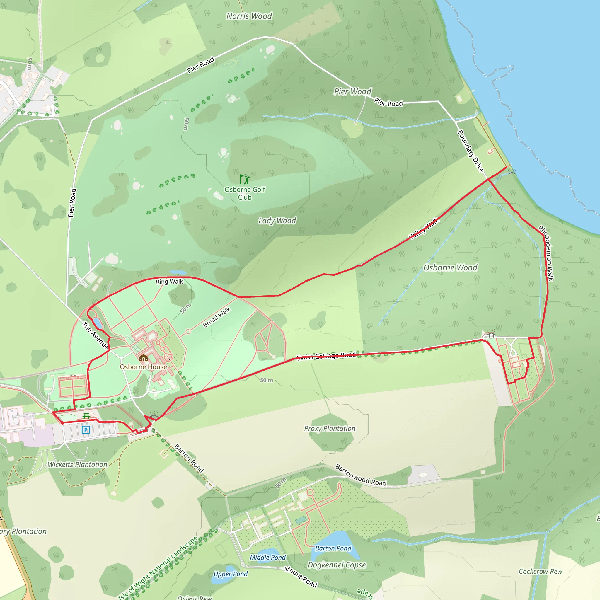 Osborne House and Wood Loop mobile static map