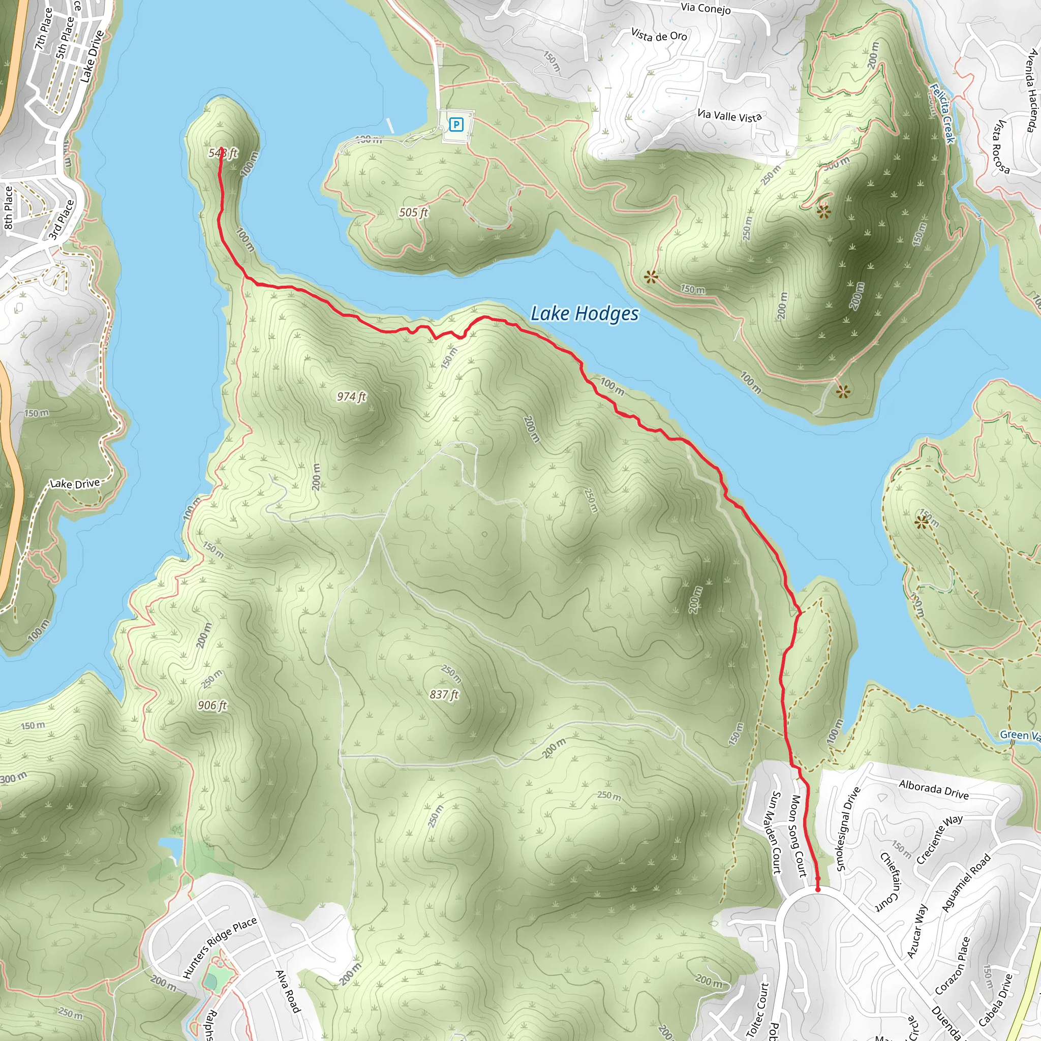 Lake Hodges Lookout Point mobile static map