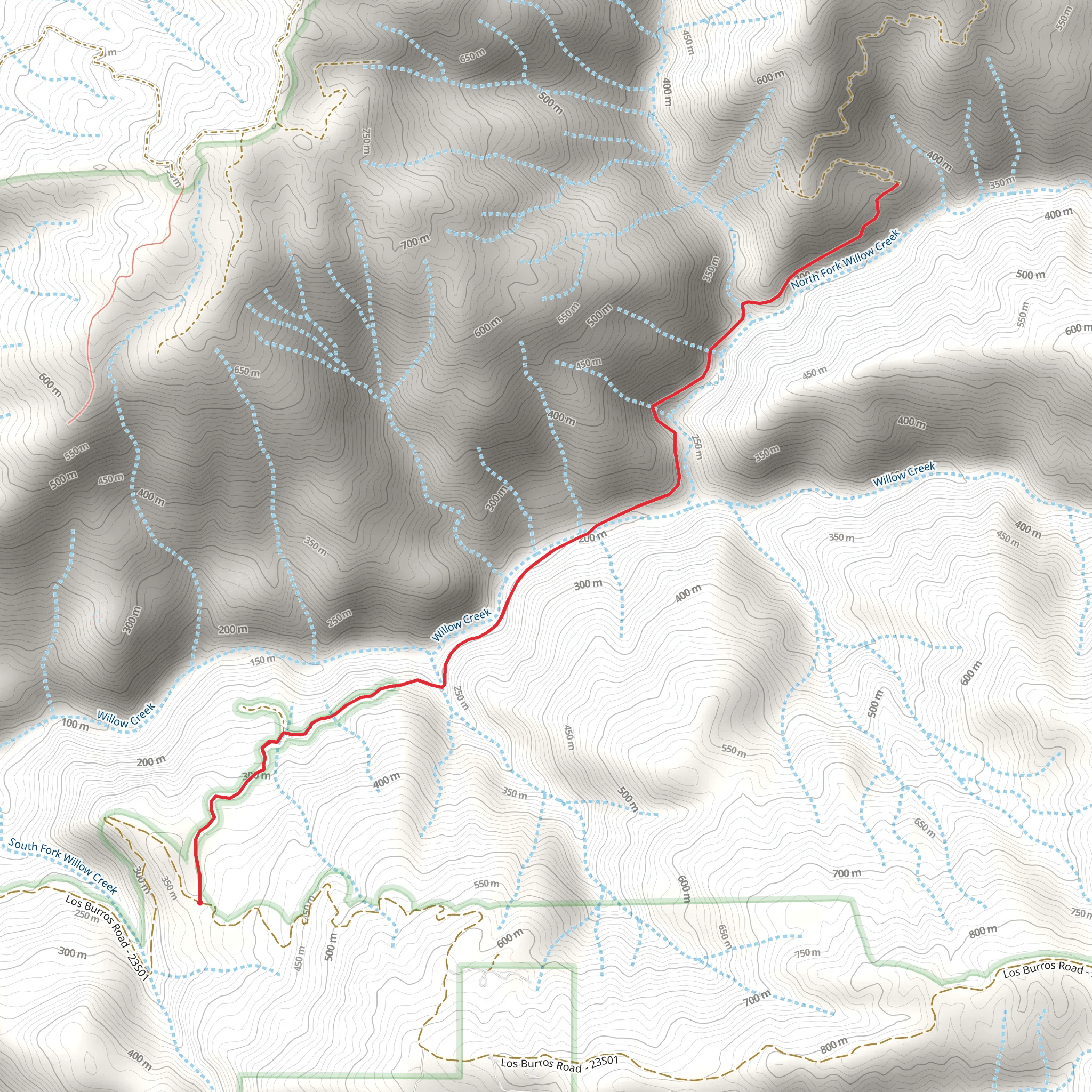 Condor Trail Monterey Section from Los Burros Road mobile static map