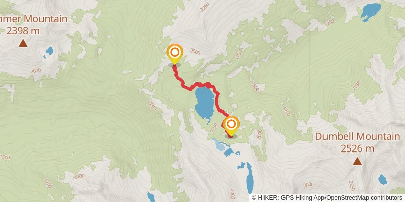 Lyman Ridge Trail via Carne High Traverse Route stage 2 Map