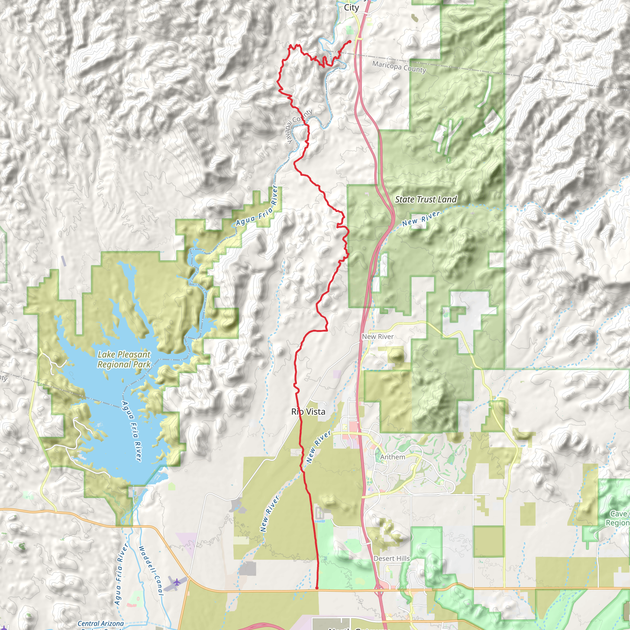 Maricopa Trail - Black Canyon Trail mobile static map