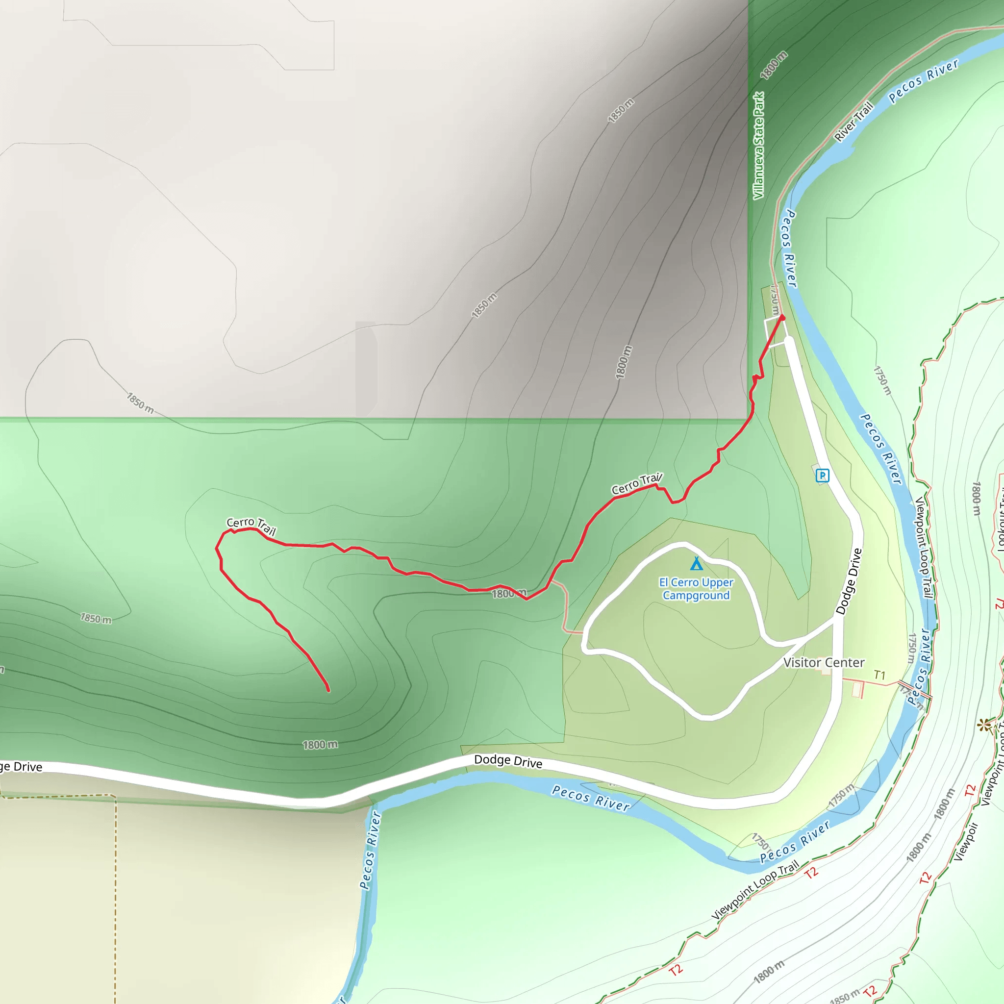 Cerro Trail mobile static map