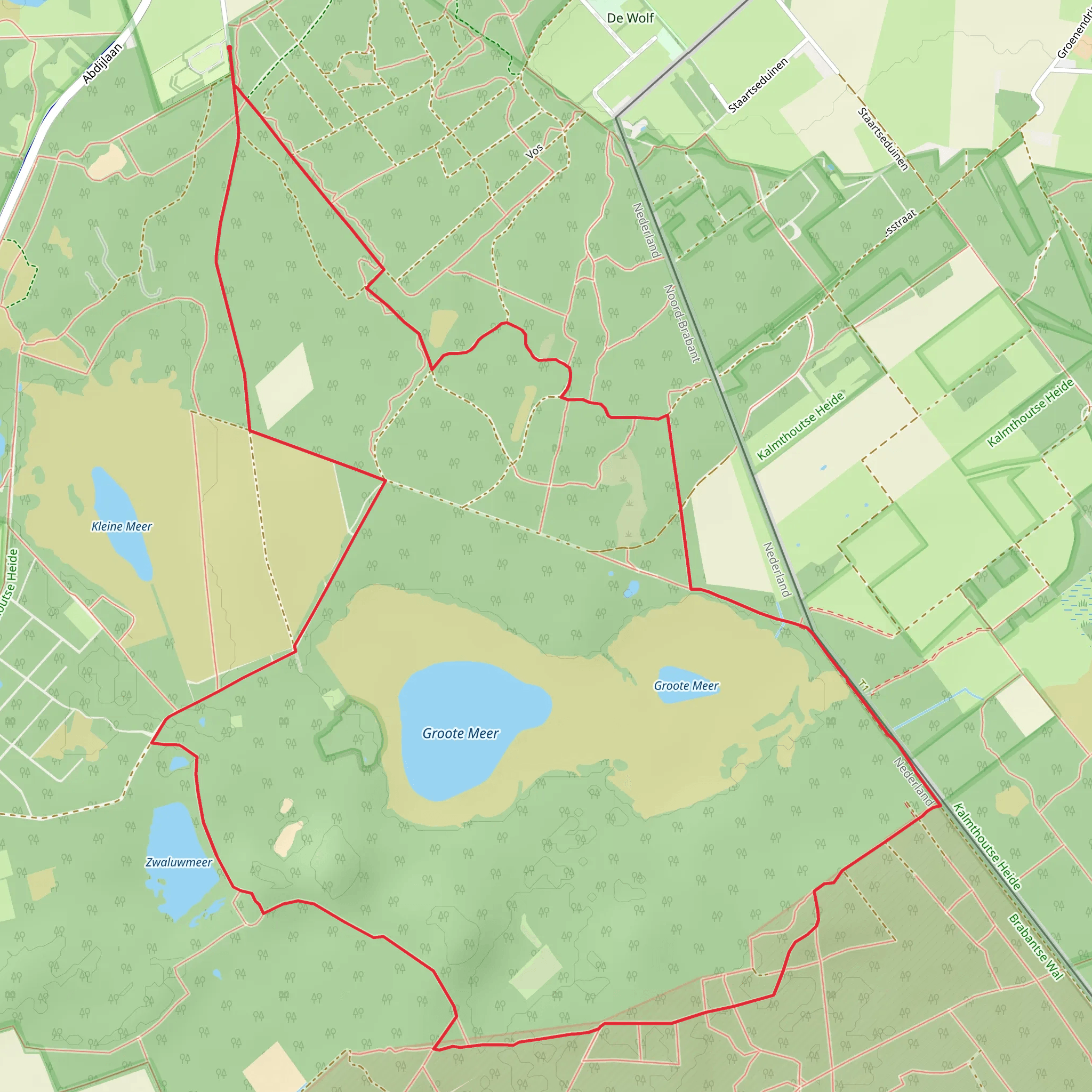Zwaluwmeer, Zwarte Duin and Staartse Heide Loop mobile static map