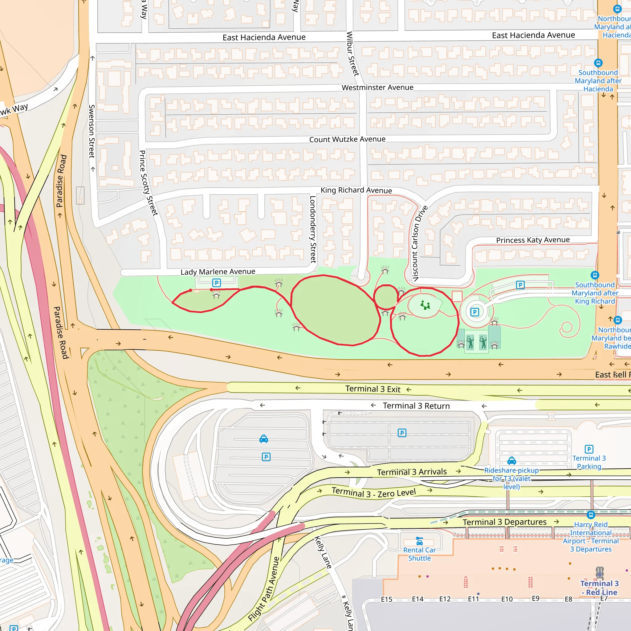Siegfried and Roy Park Loop mobile static map