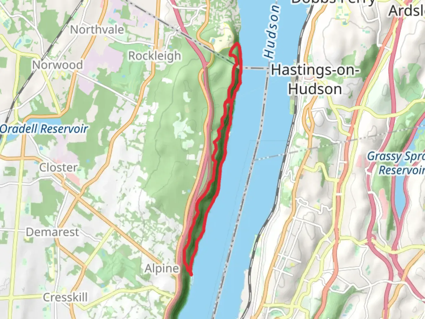 An image depicting the trail Long Path and Shore White Loop Trail and its surrounding area.