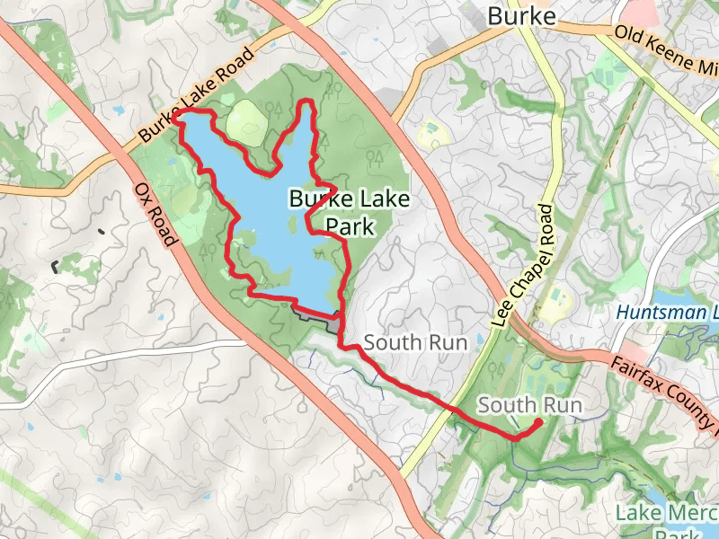 Burke Lake - South Run Loop Trail