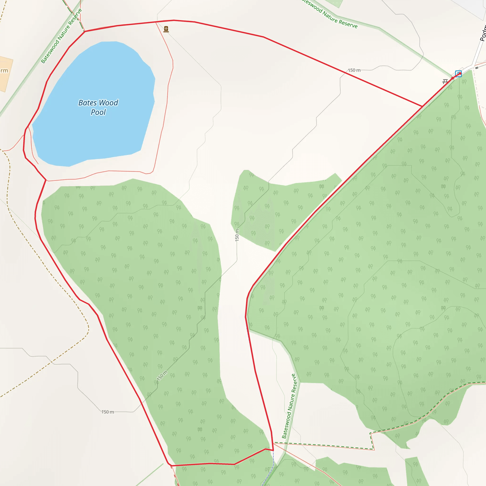 Bates Wood Pool Loop mobile static map