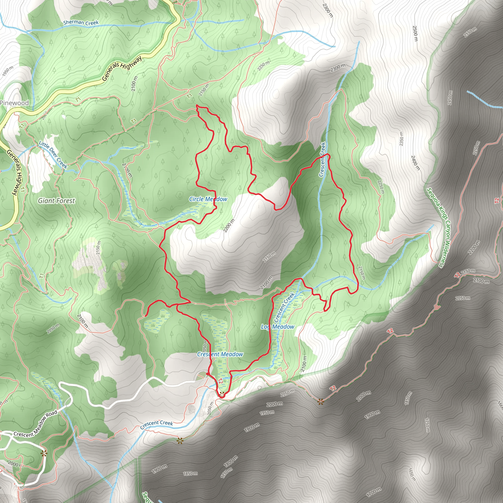 Trail of the Sequoias mobile static map