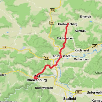 Bad Blankenburg to Grobkochburg Walk mobile static map