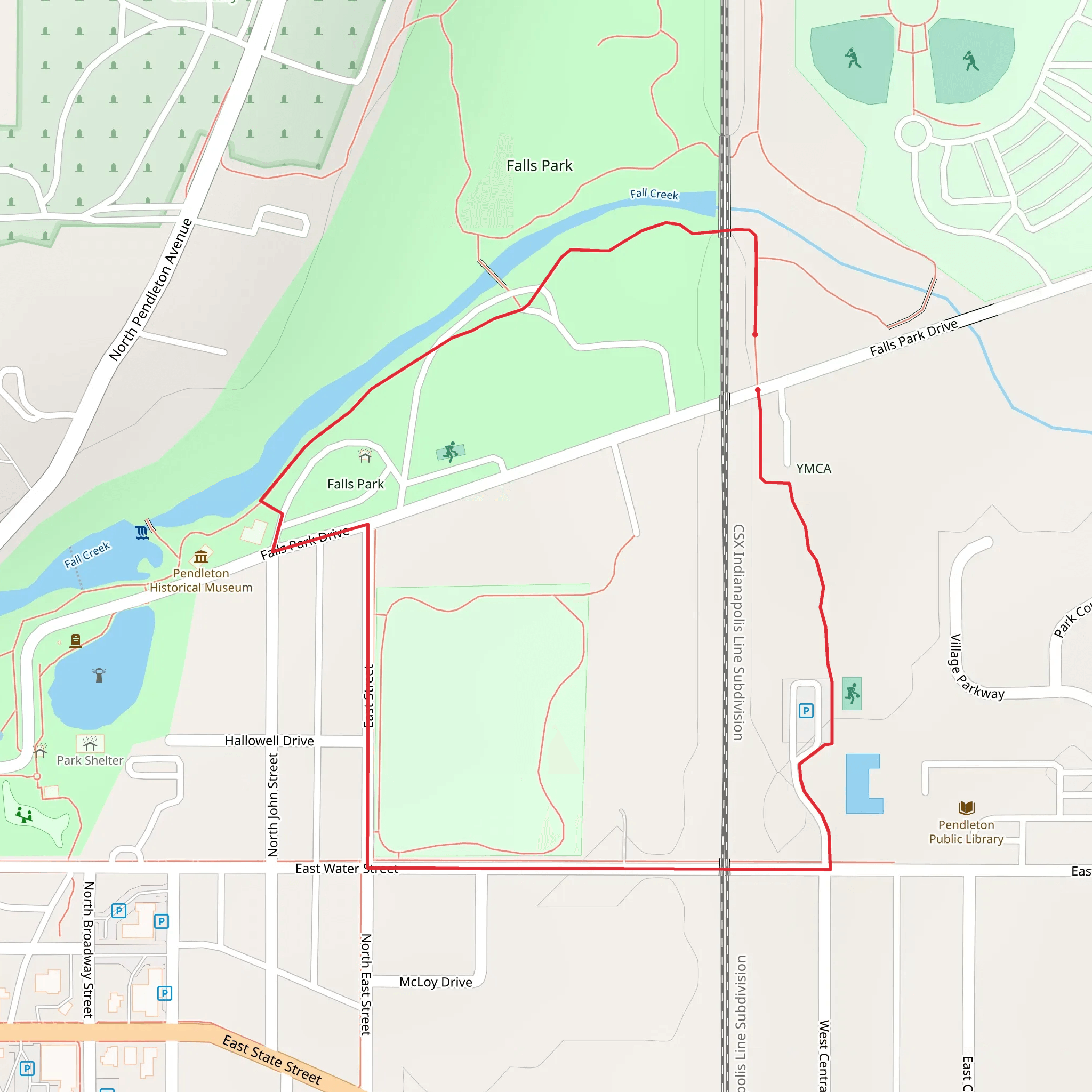 Falls Park Loop mobile static map