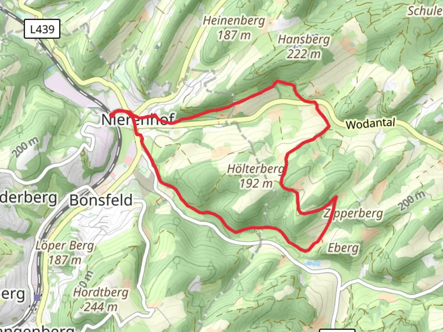 An image depicting the trail Scharfenberg, Polzenberg and Oberste Kleinbeck Loop via Rund um Hattingen and its surrounding area.