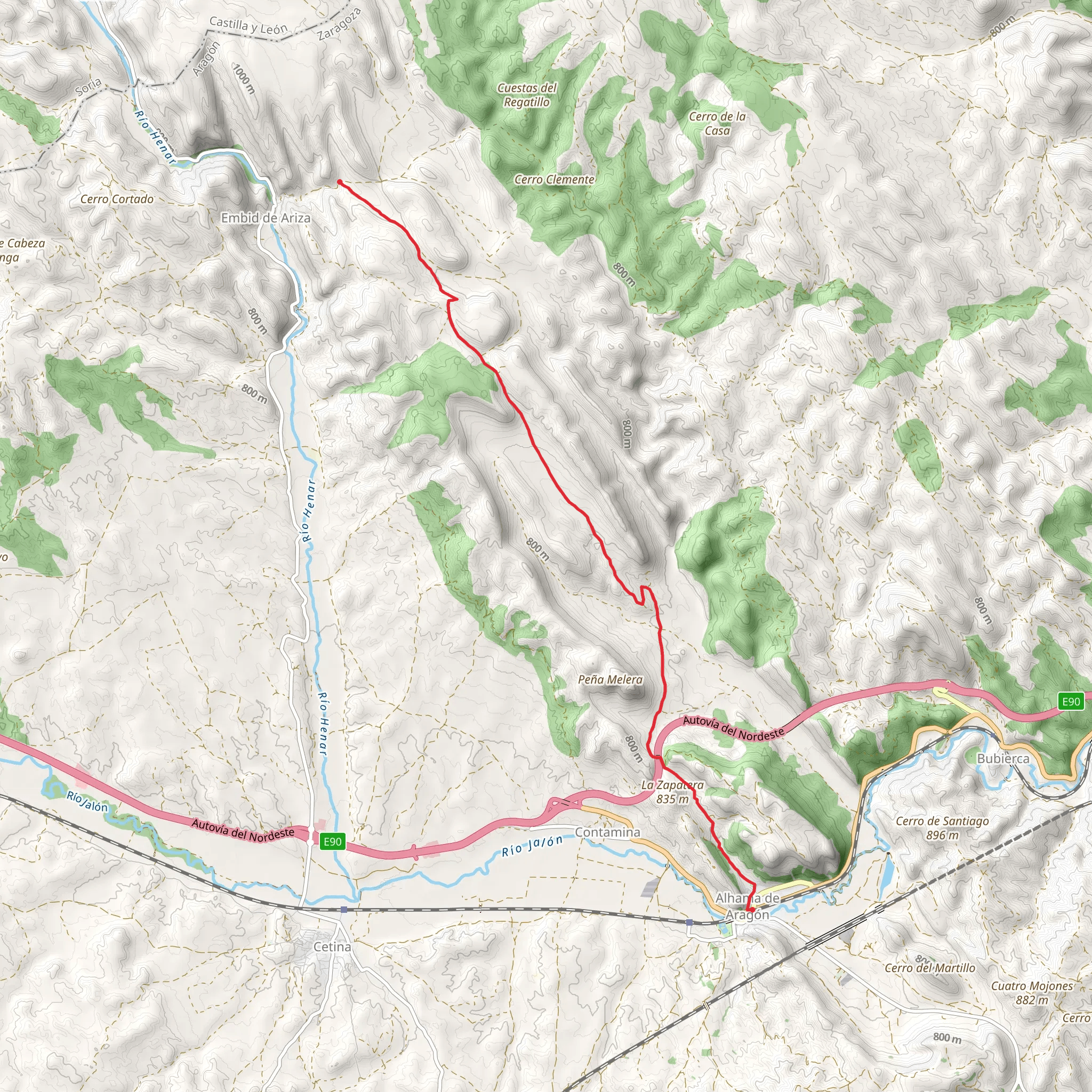 Embid de Ariza- Alhama de Aragon PR Z 091-b mobile static map